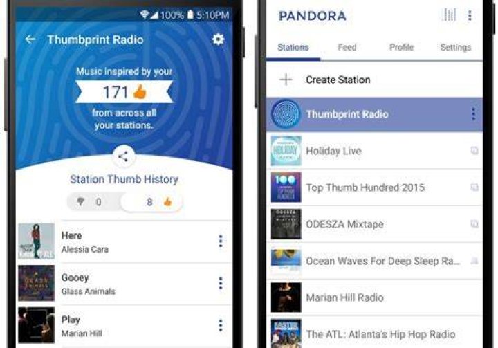 What is thumbprint radio on pandora?